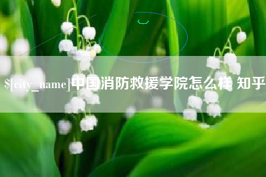 广元中国消防救援学院怎么样 知乎