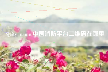 广元中国消防平台二维码在哪里