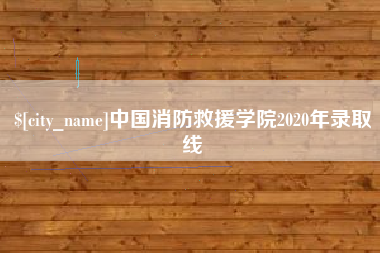 广元中国消防救援学院2020年录取线