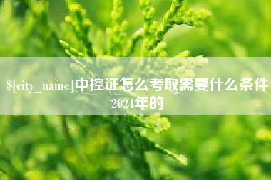 广元中控证怎么考取需要什么条件2024年的