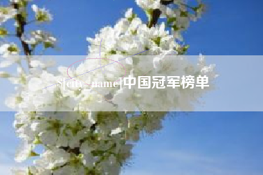 广元中国冠军榜单